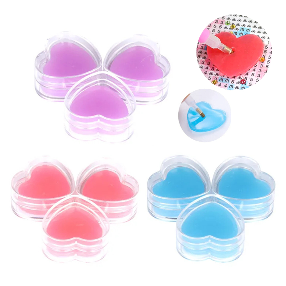 Embroidery Handicraft - 3/6pcs Heart-Shape Diamond Painting Glue Clay