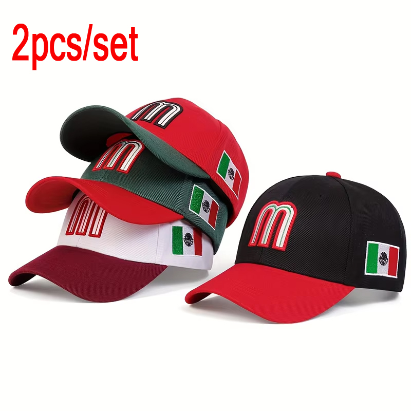 Embroidery Letter M - Unisex M Letter Embroidery Baseball Caps