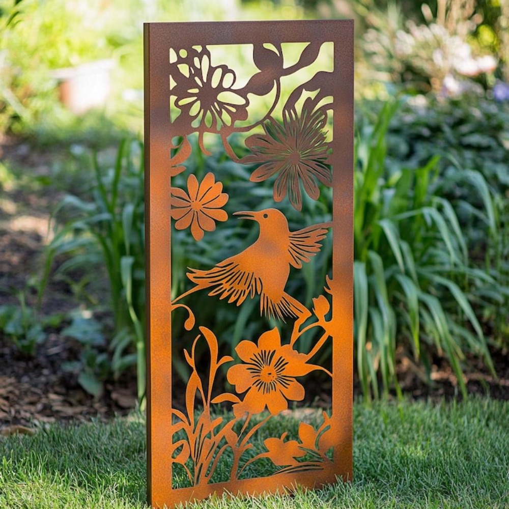 Embroidery Wall Art - Outdoor 2D Metal Garden Wall Panel