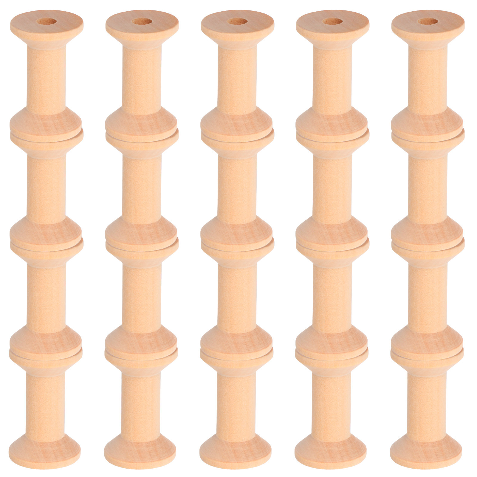 Embroidery Thread - 50Pcs Natural Wood Spools Unpainted Craft