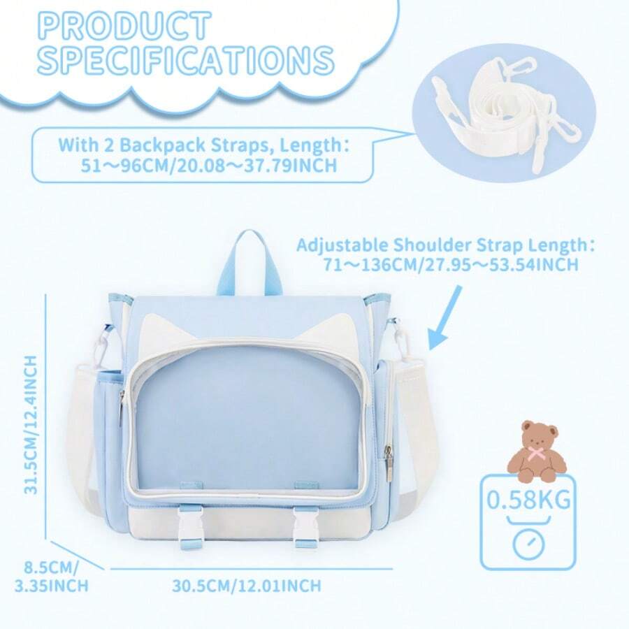 Kawaii Cat Ear Clear Window Pi - Embroidery Cat recensione e prezzo