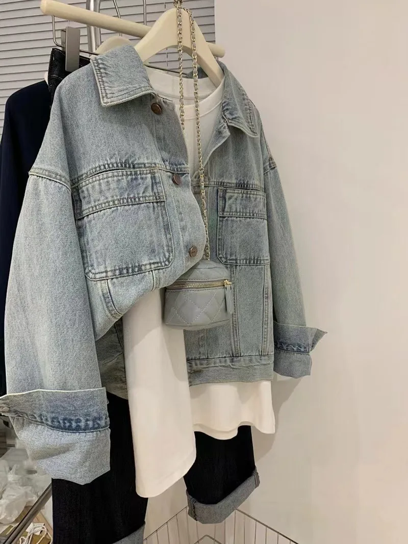 Denim Coat Women Y2k Spring Au - Embroidery Jacket Jeans recensione e prezzo