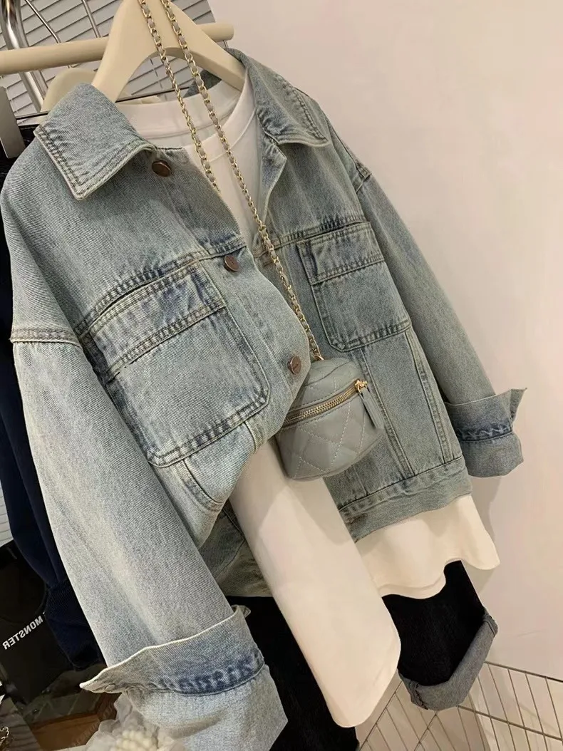 Denim Coat Women Y2k Spring Au - Embroidery Jacket Jeans recensione e prezzo