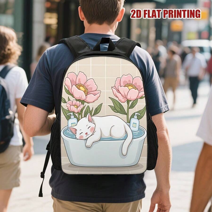 Lightweight Polyester Backpack - Embroidery Cat recensione e prezzo