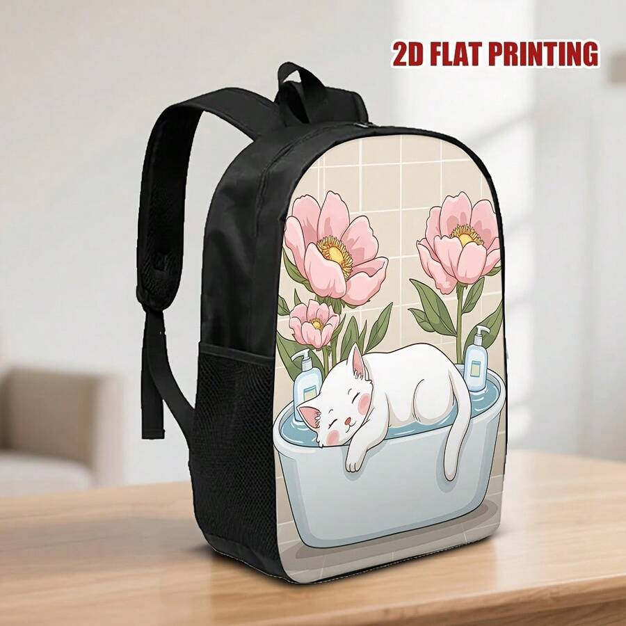 Lightweight Polyester Backpack - Embroidery Cat recensione e prezzo