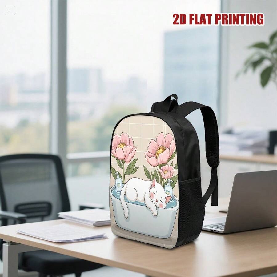 Lightweight Polyester Backpack - Embroidery Cat recensione e prezzo