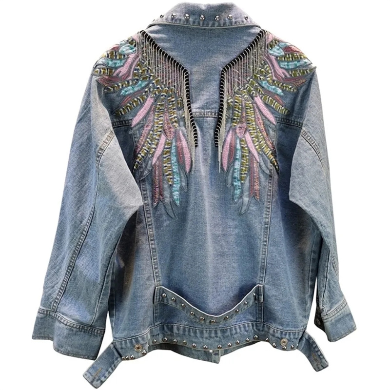 2024 New AutumnFashion Rivet W - Embroidery Jacket Jeans recensione e prezzo
