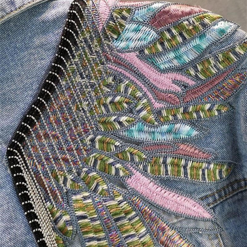 2024 New AutumnFashion Rivet W - Embroidery Jacket Jeans recensione e prezzo