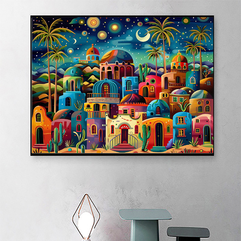 Frameless,Night View 5D Diamon - Embroidery Wall Art recensione e prezzo