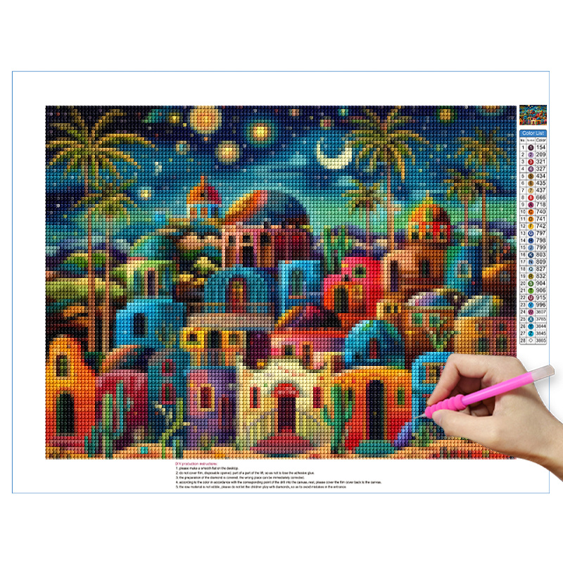 Frameless,Night View 5D Diamon - Embroidery Wall Art recensione e prezzo