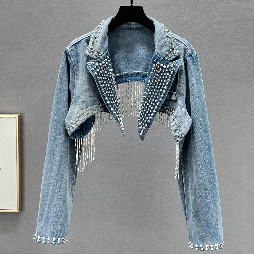 Rhinestone Beaded Tassels Rive - Embroidery Jacket Jeans recensione e prezzo