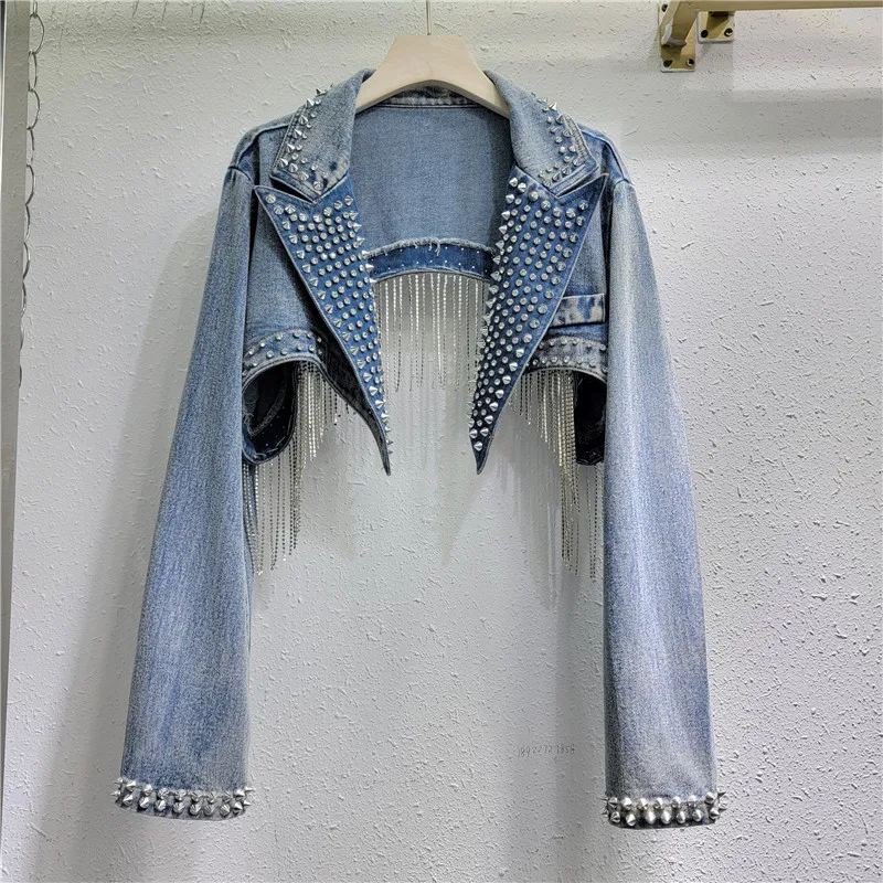 Rhinestone Beaded Tassels Rive - Embroidery Jacket Jeans recensione e prezzo