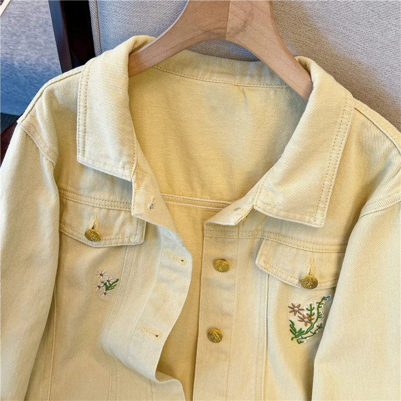Korean Vintage Flower Embroide - Embroidery Jacket Jeans recensione e prezzo
