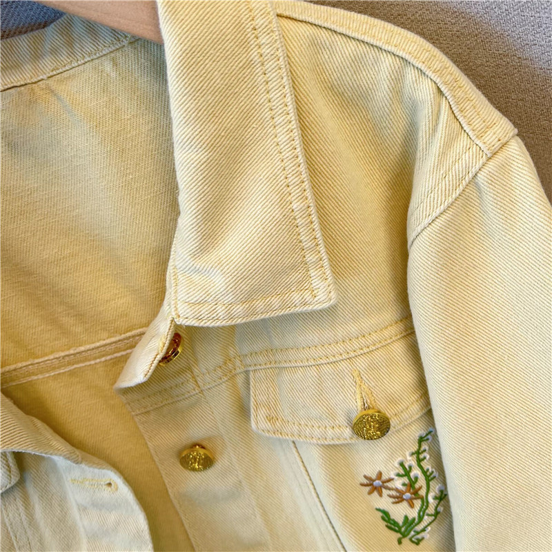 Korean Vintage Flower Embroide - Embroidery Jacket Jeans recensione e prezzo
