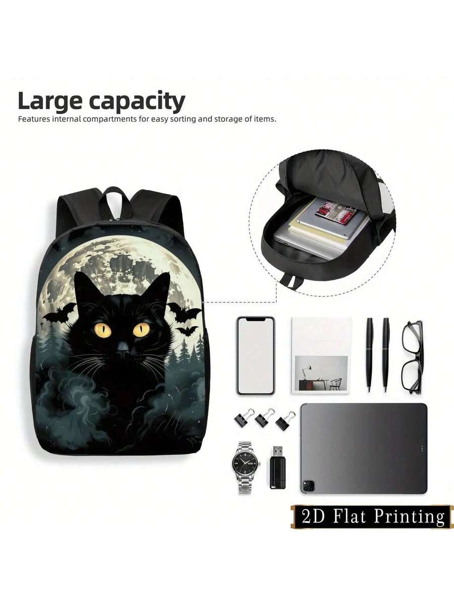 Black Cat Moonlit Forest Backp - Embroidery Cat recensione e prezzo