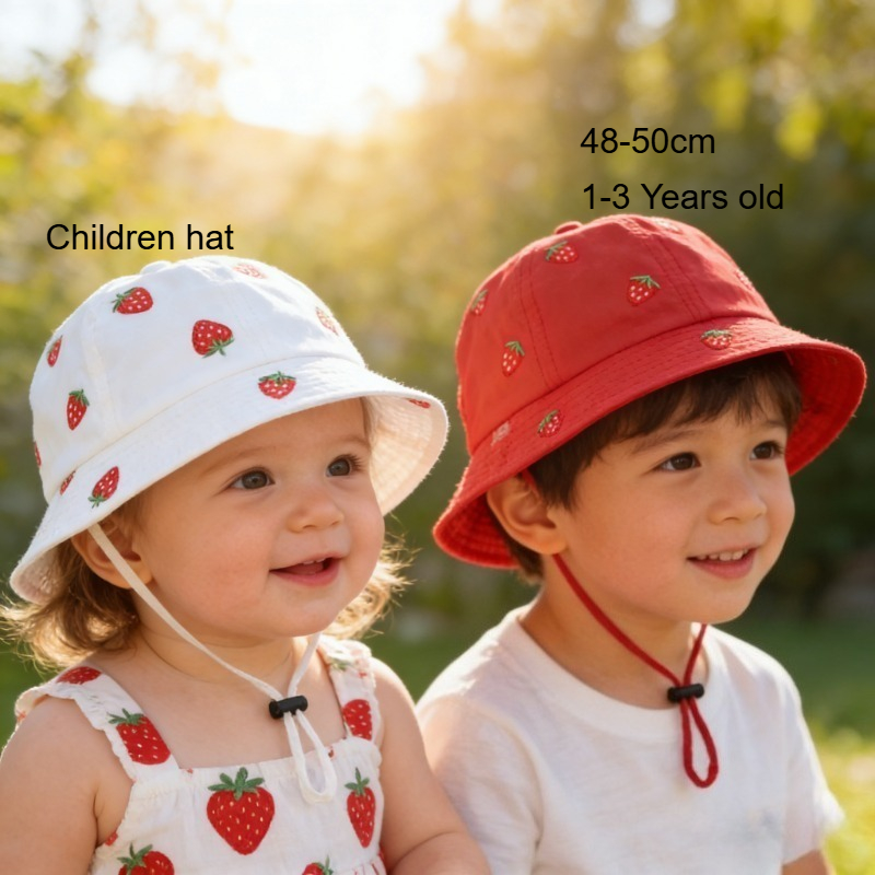 Girl Fisherman Hat with Strawb - Embroidery Cap recensione e prezzo