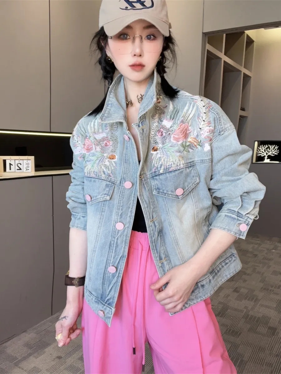 Spring Autumn Short Denim Jack - Embroidery Jacket Jeans recensione e prezzo