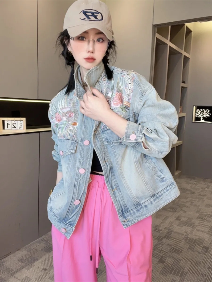 Spring Autumn Short Denim Jack - Embroidery Jacket Jeans recensione e prezzo