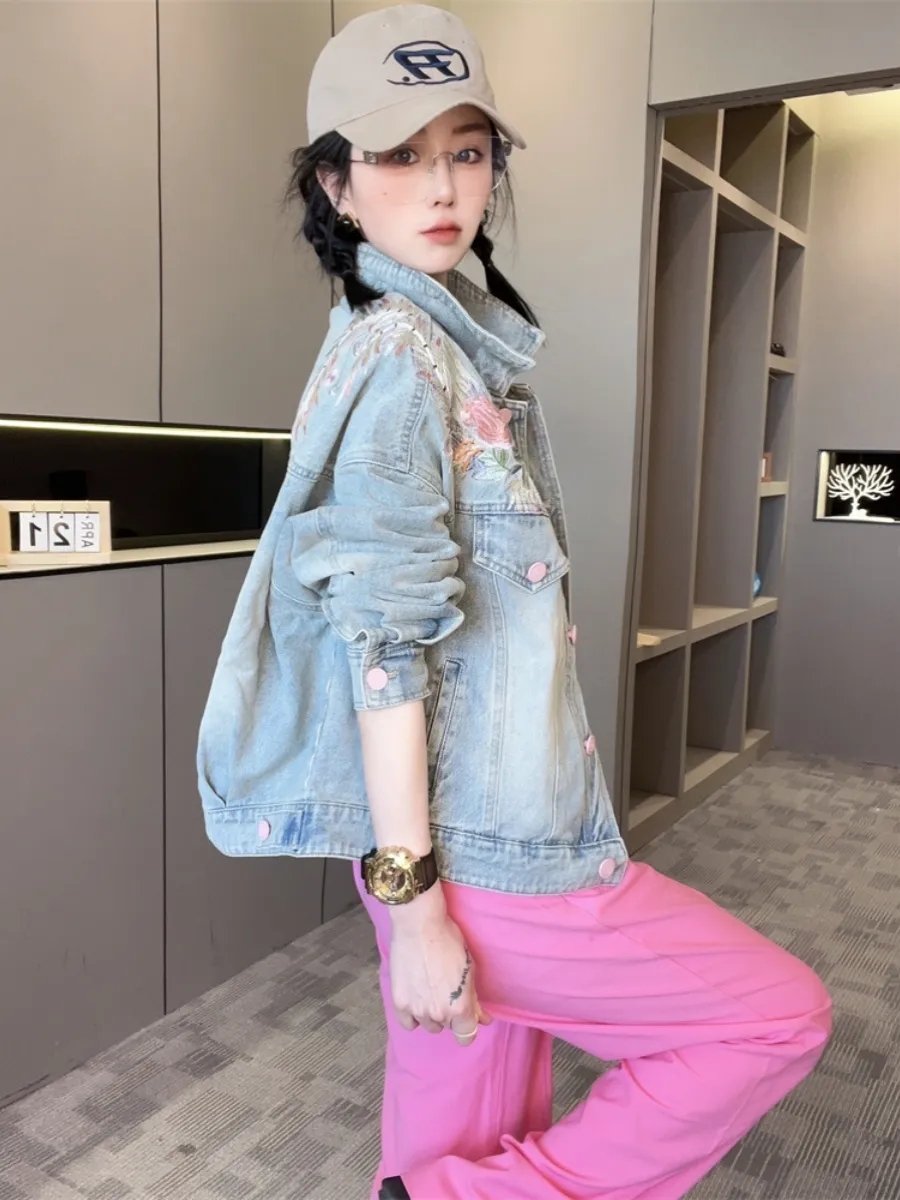 Spring Autumn Short Denim Jack - Embroidery Jacket Jeans recensione e prezzo