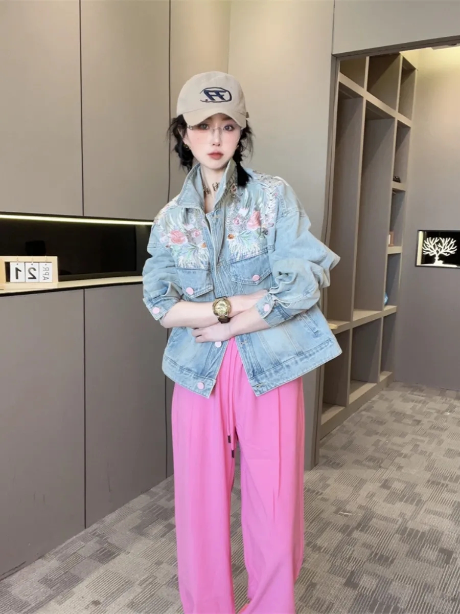 Spring Autumn Short Denim Jack - Embroidery Jacket Jeans recensione e prezzo