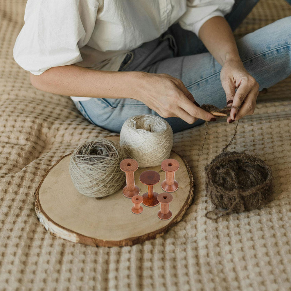 7Pcs Wooden Spools Set Smooth  - Embroidery Thread recensione e prezzo