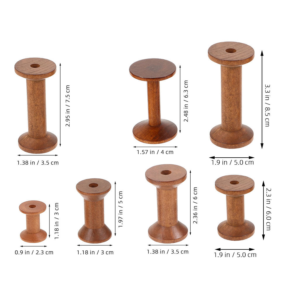7Pcs Wood Spools Empty Thread  - Embroidery Thread recensione e prezzo