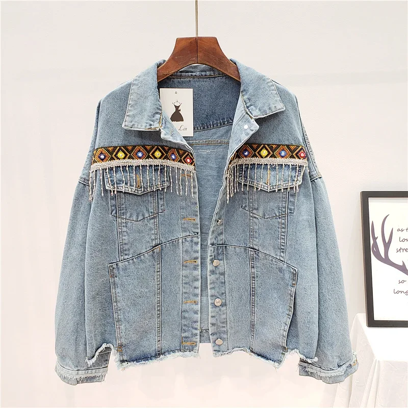 Embroidery Tassel Denim Jacket - Embroidery Jacket Jeans recensione e prezzo