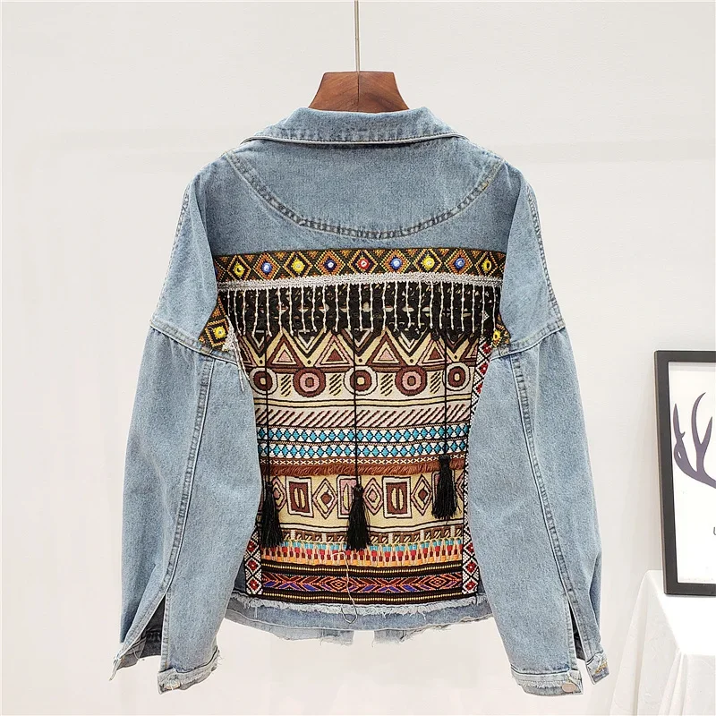 Embroidery Tassel Denim Jacket - Embroidery Jacket Jeans recensione e prezzo