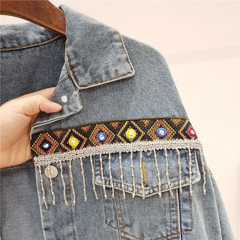 Embroidery Tassel Denim Jacket - Embroidery Jacket Jeans recensione e prezzo