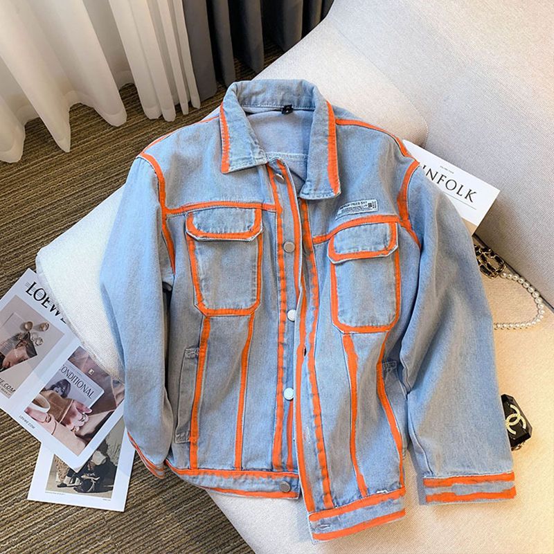 Retro Women Striped Graffiti C - Embroidery Jacket Jeans recensione e prezzo