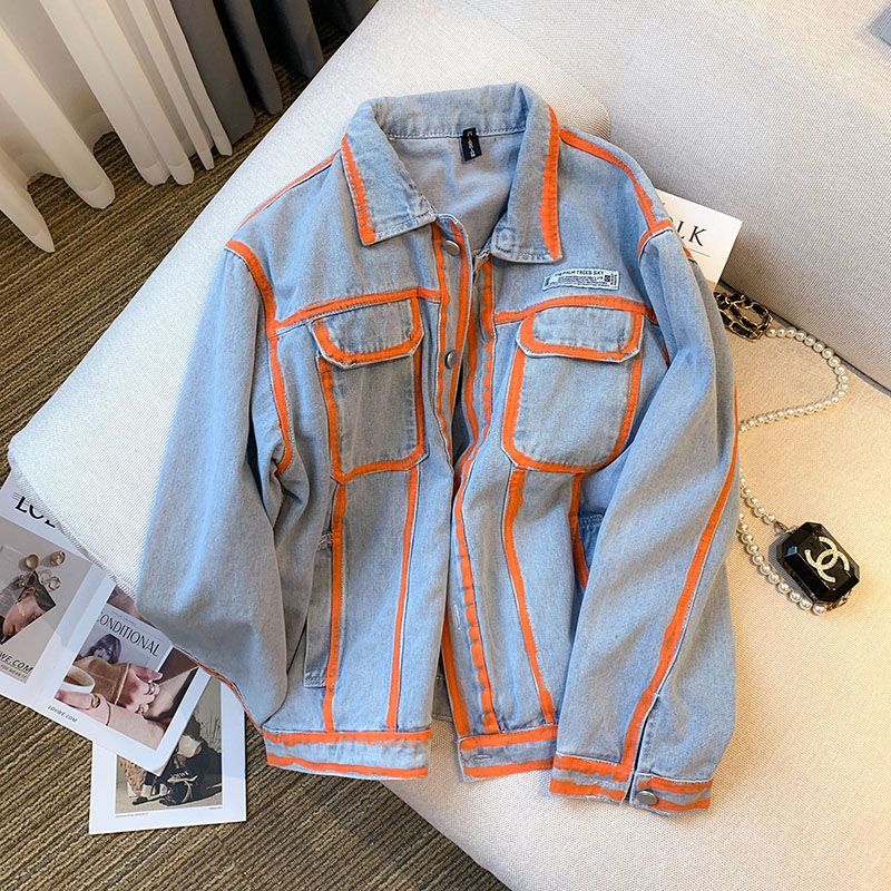 Retro Women Striped Graffiti C - Embroidery Jacket Jeans recensione e prezzo
