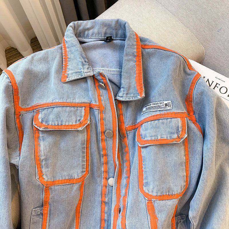 Retro Women Striped Graffiti C - Embroidery Jacket Jeans recensione e prezzo