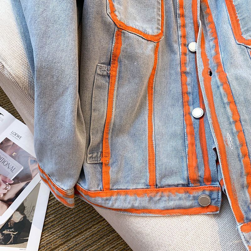 Retro Women Striped Graffiti C - Embroidery Jacket Jeans recensione e prezzo