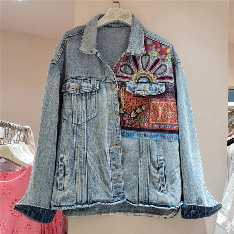 Vintage Blue Embroidery Splice - Embroidery Jacket Jeans recensione e prezzo