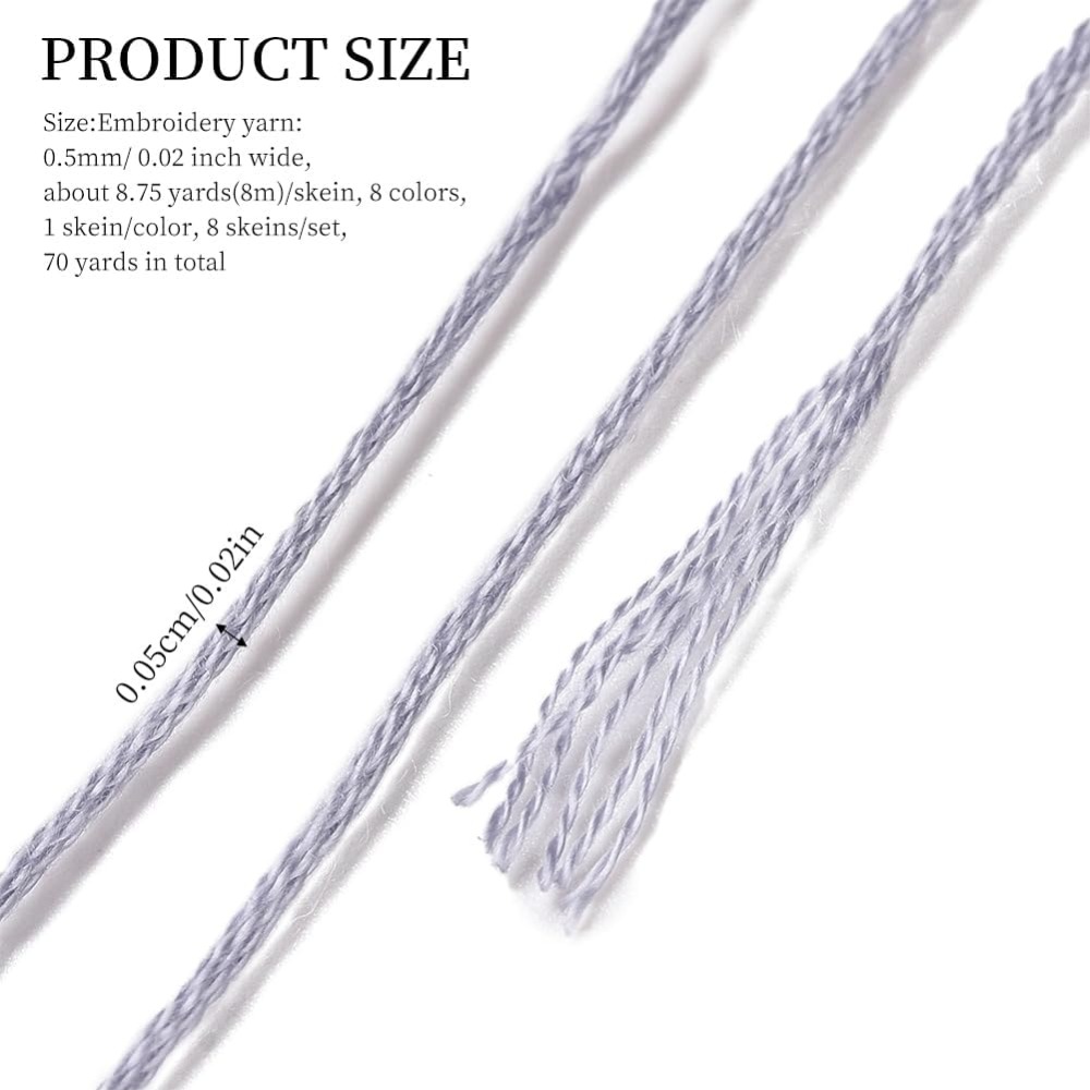 8 Skeins 70 Yards Grey Friends - Embroidery Handicraft recensione e prezzo
