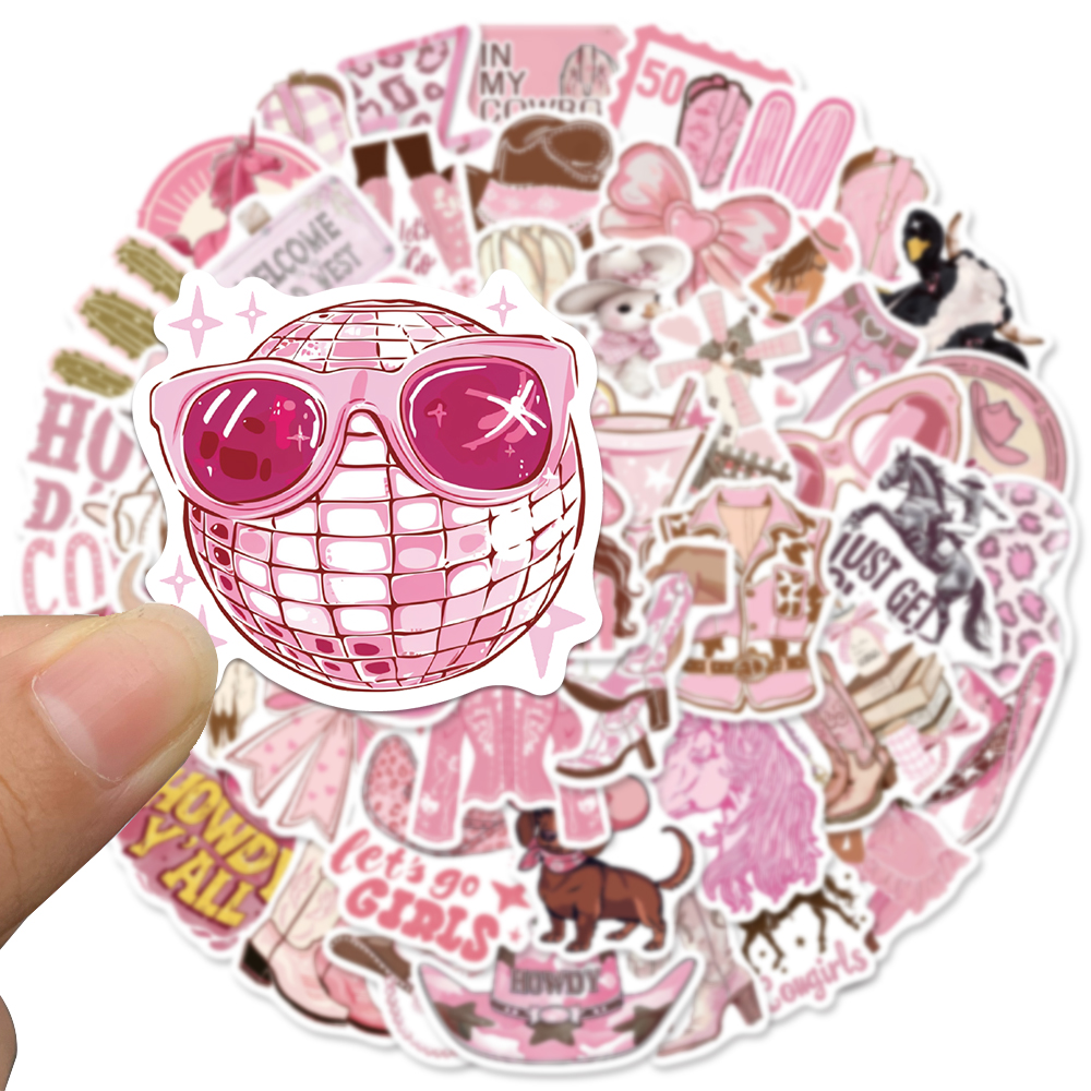 50PCS Pink Cowgirl Stickers Wa - Embroidery Wall Art recensione e prezzo