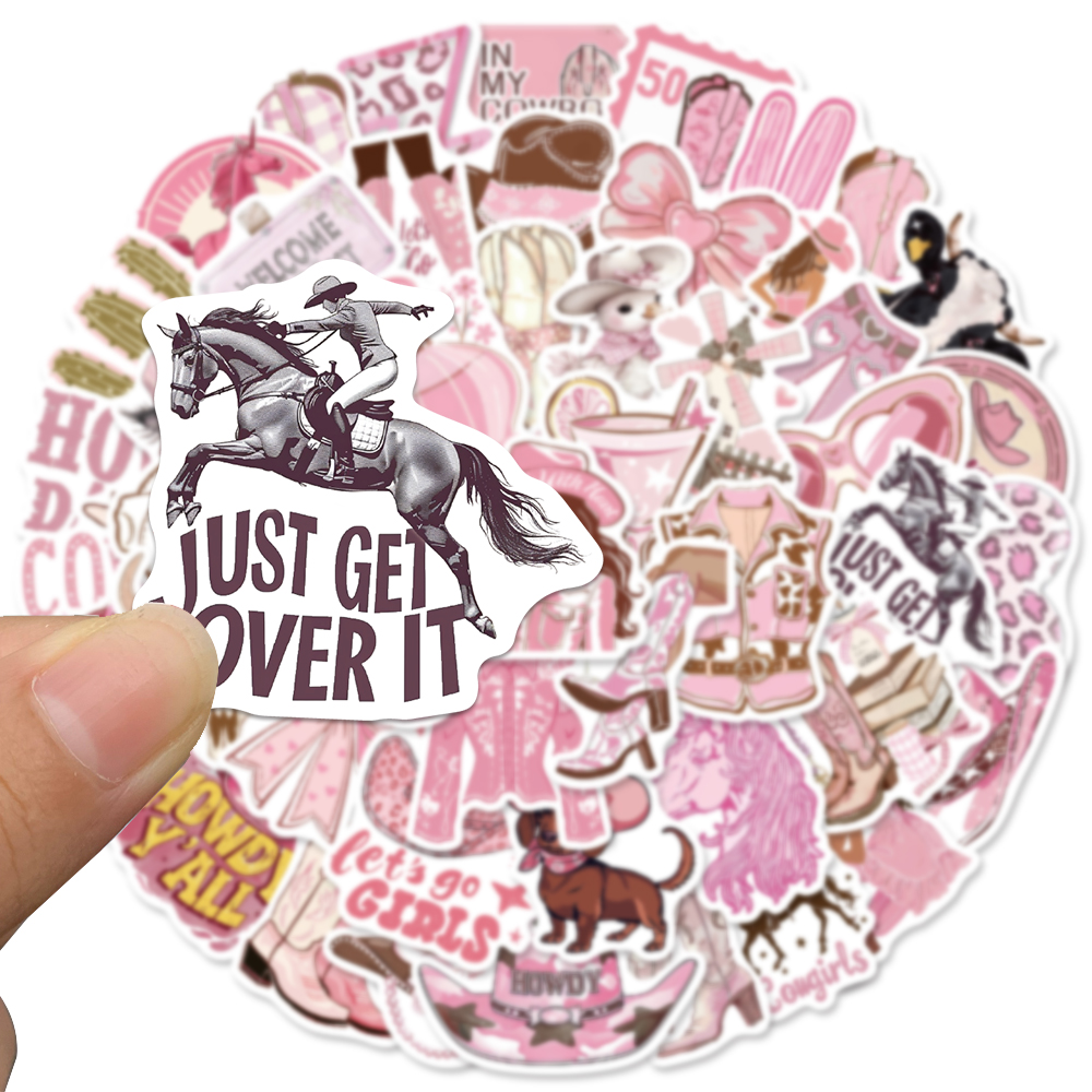 50PCS Pink Cowgirl Stickers Wa - Embroidery Wall Art recensione e prezzo