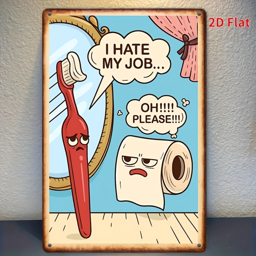 Rustic Funny Bathroom Tin Sign - Embroidery Wall Art recensione e prezzo