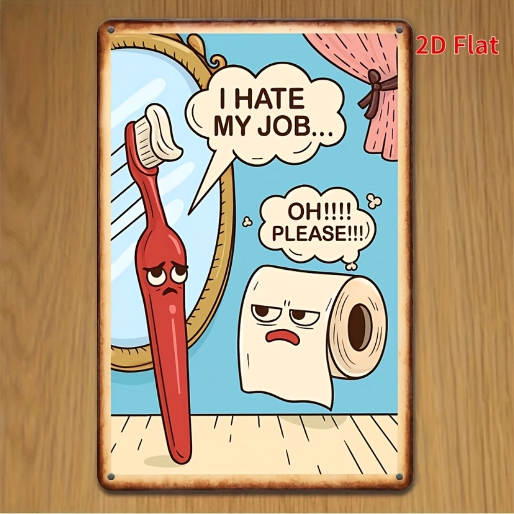Rustic Funny Bathroom Tin Sign - Embroidery Wall Art recensione e prezzo