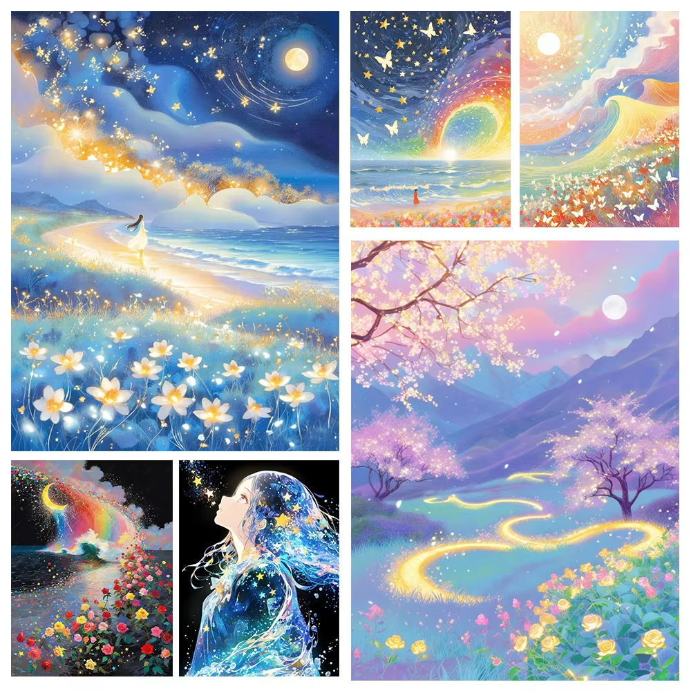 1PC frameless 5D DIY Anime Lan - Embroidery Ideas recensione e prezzo