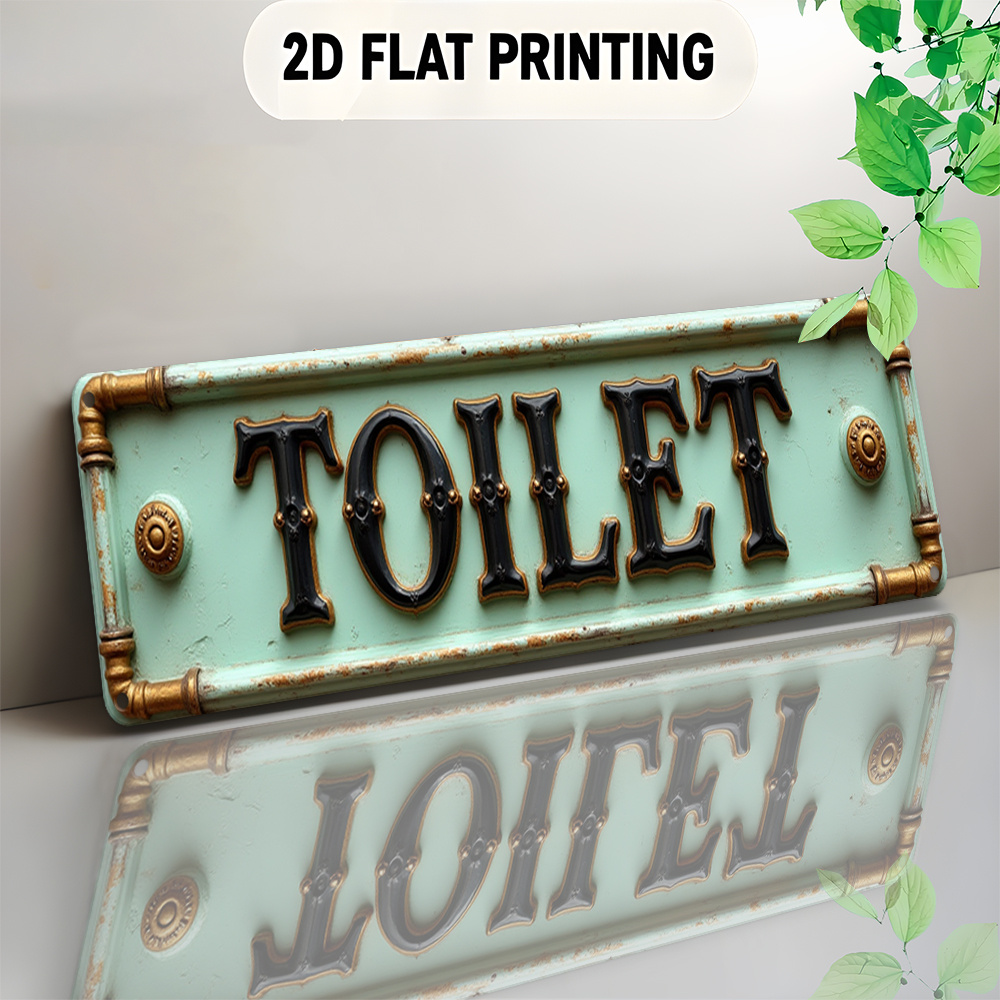 2D Flat, Vintage Toilet Sign - - Embroidery Wall Art recensione e prezzo
