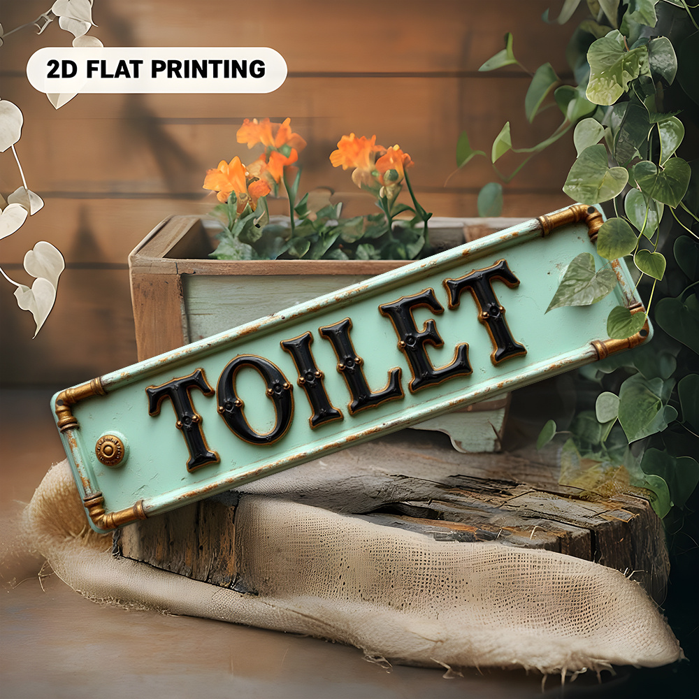 2D Flat, Vintage Toilet Sign - - Embroidery Wall Art recensione e prezzo