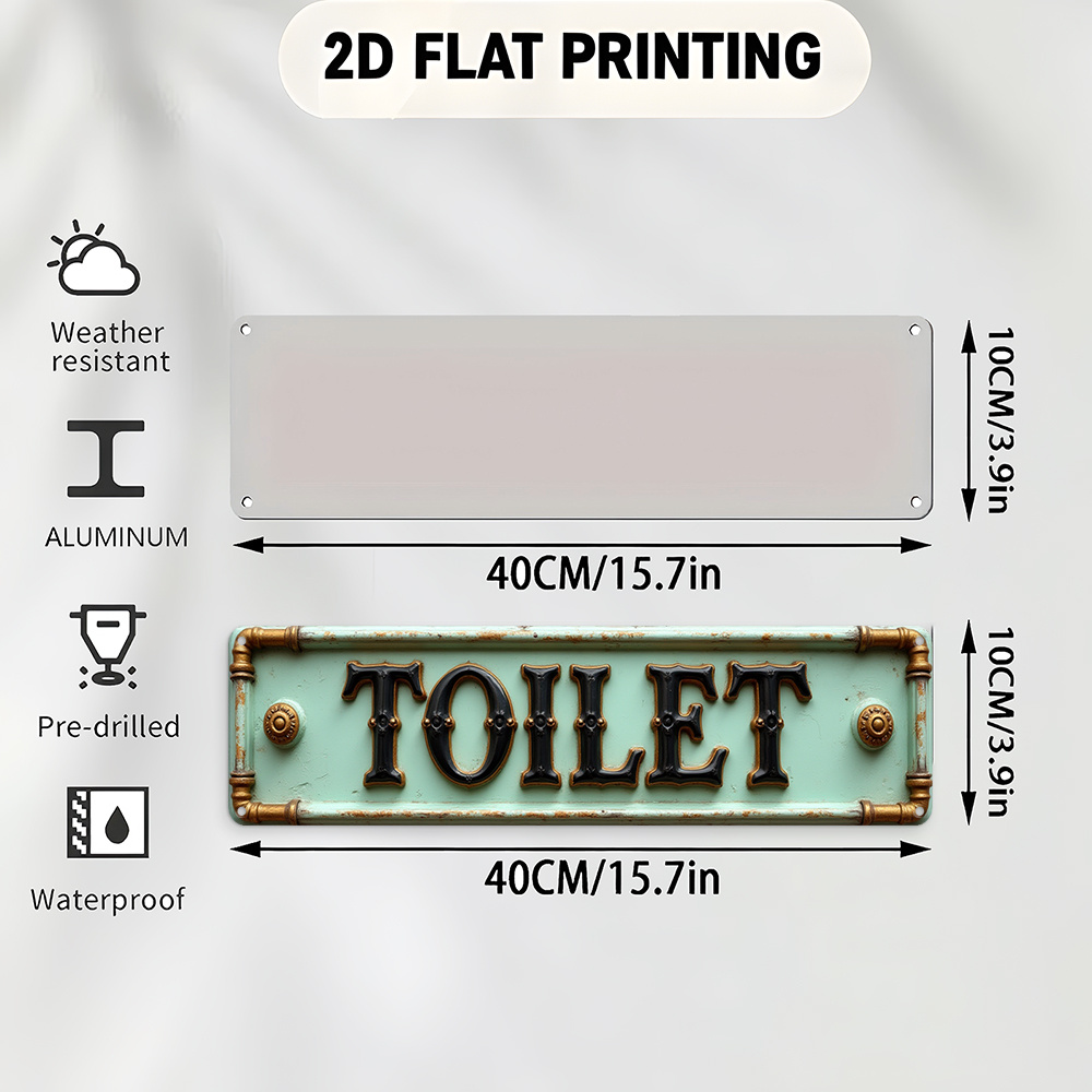 2D Flat, Vintage Toilet Sign - - Embroidery Wall Art recensione e prezzo