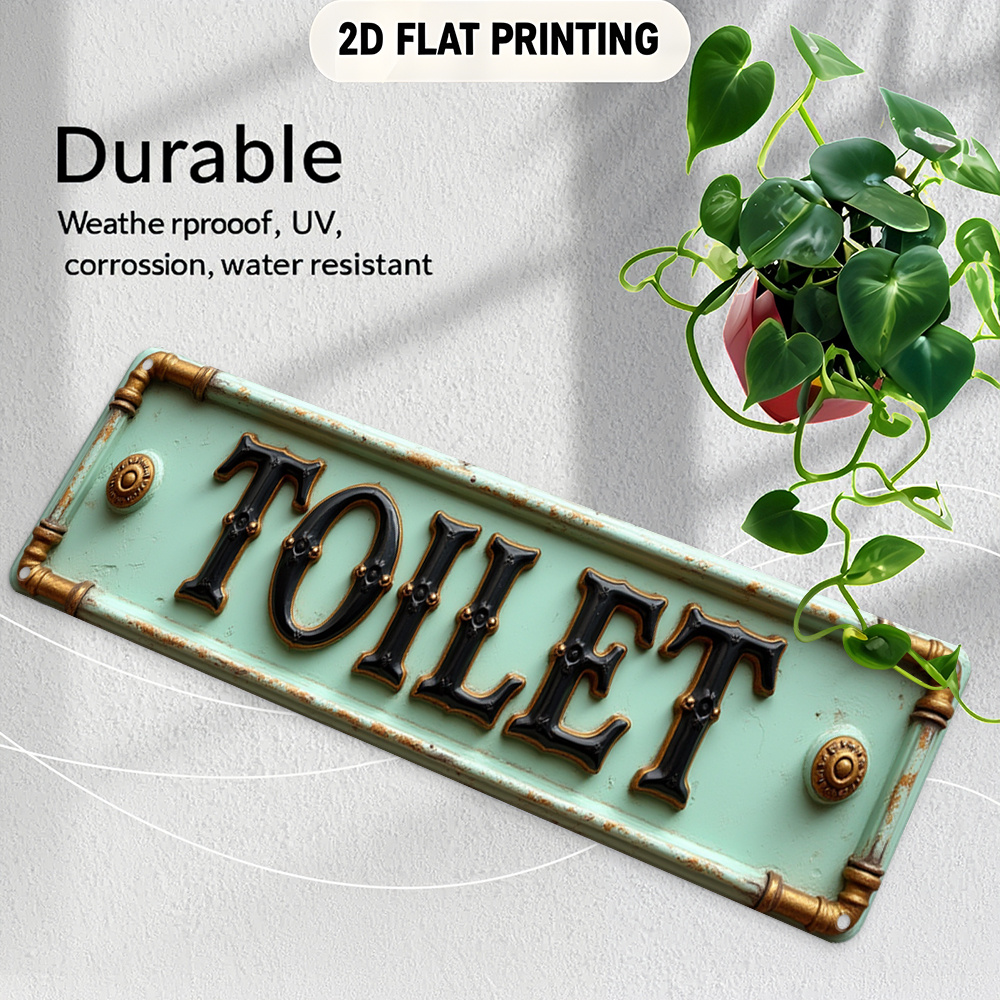 2D Flat, Vintage Toilet Sign - - Embroidery Wall Art recensione e prezzo