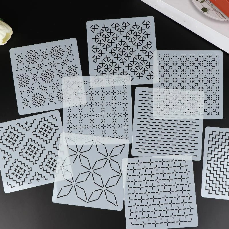9/32Pcs Sashiko Embroidery Tem - Embroidery Handicraft recensione e prezzo